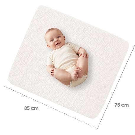 Housse de matelas à langer en coton bio motif pois en relief seashells Ecru 6 - vertbaudet enfant 