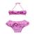 Maillot de bain 2 pièces vichy   à volant  swan Violet blanc 1 - vertbaudet enfant 