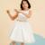 Robe de soirée   en tulle & paillettes   hepburn Blanche or 1 - vertbaudet enfant 