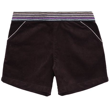 Fille-Short hiver   velours   ceinture à paillettes  poupette