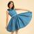 Robe qui tourne   à col claudine  hepburn Bleu bleu marine 1 - vertbaudet enfant 