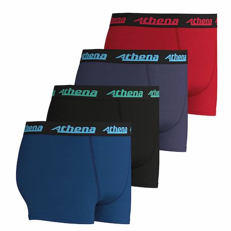 Lot de 4 boxers garçon my petit prix Marine-noir-gris-rouge+Noir 2 - vertbaudet enfant 