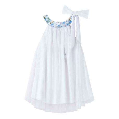 Robe demoiselle d'honneur   liberty     alizee Blanc fleuri bleu 3 - vertbaudet enfant 
