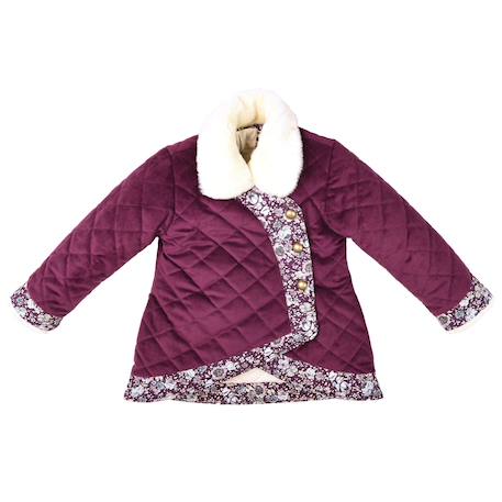 Manteau kimono court   velours   capucine Bordeaux prune 3 - vertbaudet enfant 