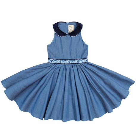 Robe qui tourne   à col claudine  hepburn Bleu bleu marine 3 - vertbaudet enfant 
