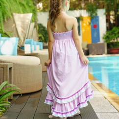 Robe longue   avec dentelle   2-en-1  ibiza  - vertbaudet enfant