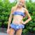 Maillot de bain fleuri   et    2 pièces  swan Bleu roi blanc 3 - vertbaudet enfant 