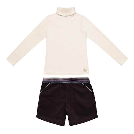 Ensemble hiver   sous-pull  & short  marron Marron beige 3 - vertbaudet enfant 