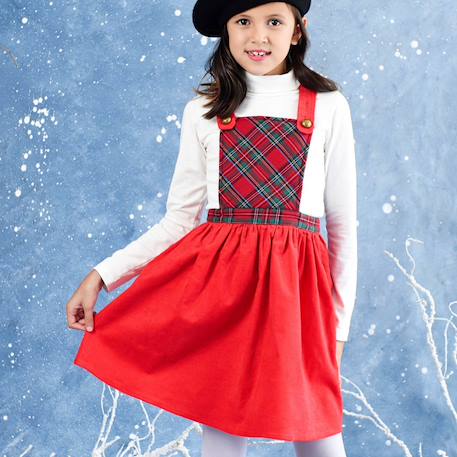 Robe de noël   velours et tartan   christmas Rouge 1 - vertbaudet enfant 