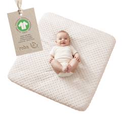 Puériculture-Housse de matelas à langer extensible en coton bio frosty almond