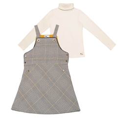 Ensemble   robe salopette tartan & pull col roulé  - vertbaudet enfant