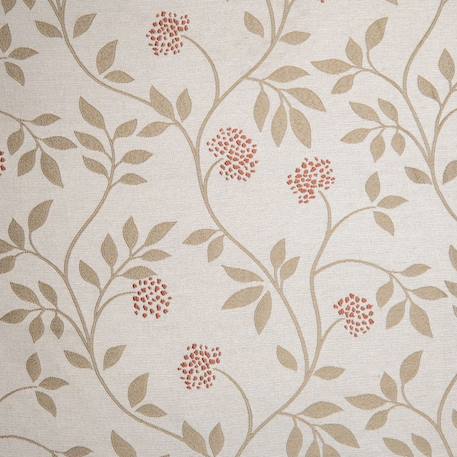 Rideau jacquard polycoton motifs végétaux Beige+Vert 3 - vertbaudet enfant 