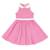 Robe qui tourne  à carreaux vichy  et col claudine  hepburn Rose foncé blanc 3 - vertbaudet enfant 