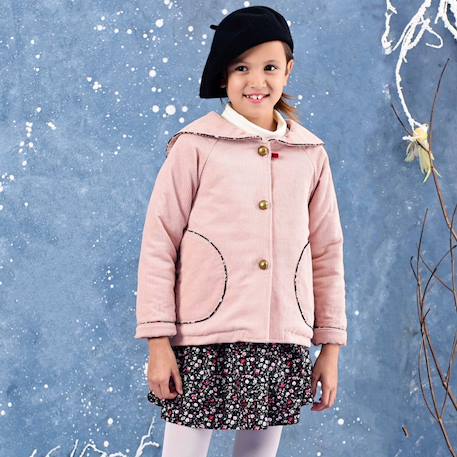 Fille-Veste rétro velours     col marin  charlotte