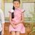 Robe chinoise   à col mao  annam Rose foncé bleu marine 1 - vertbaudet enfant 