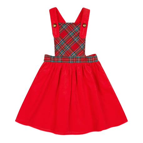 Robe de noël   velours et tartan   christmas Rouge 3 - vertbaudet enfant 