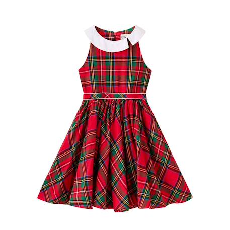 Robe qui tourne  à carreaux tartan   hepburn Rouge vert 3 - vertbaudet enfant 