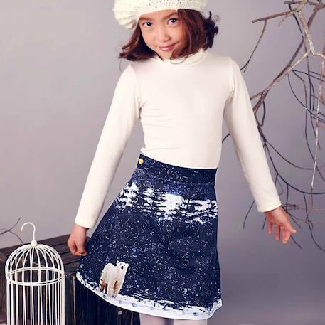 Fille-Jupe courte hiver   imprimé ours polaire  snow bear