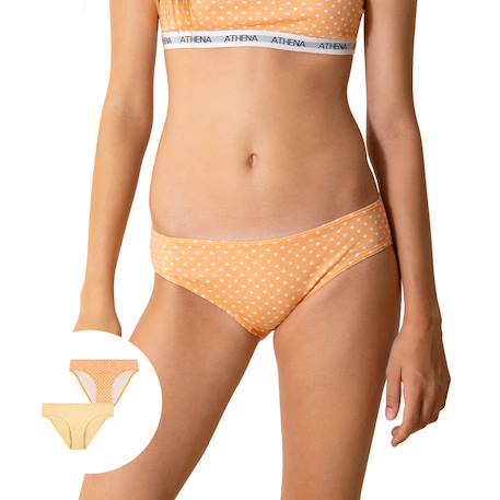 Lot de 2 culottes My petit prix Jean-fleurs+Orange-pois 5 - vertbaudet enfant 