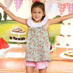 Blouse fleurie liberty été      col 2-en-1  aurore  - vertbaudet enfant