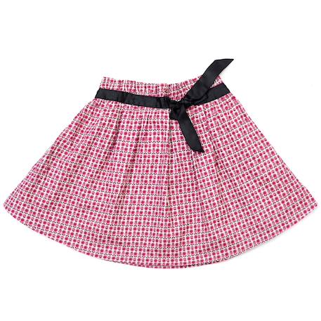 Jupe intersaison fleurie    lilou Rose beige bordeaux 3 - vertbaudet enfant 