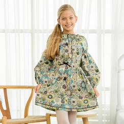 Robe  fleurie   à manches longues et col smocks  chimene  - vertbaudet enfant