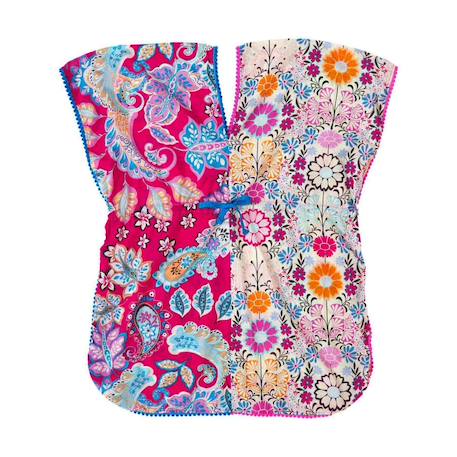 Robe de plage  imprimé fleurs hawaï   bali Rouge bleu 3 - vertbaudet enfant 