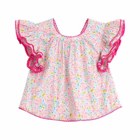 Ensemble été   blouse  & jupe short Rose bleu 3 - vertbaudet enfant 