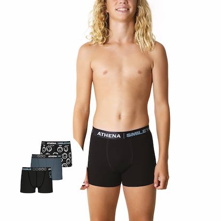 Lot de 3 boxers smileyworld® i Marine-print smiley+Noir-print smiley 8 - vertbaudet enfant 