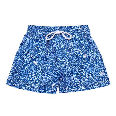 Short de bain  coton   et   swimboy Bleu roi blanc 1 - vertbaudet enfant 