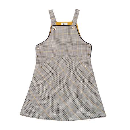 Ensemble   robe salopette tartan & pull col roulé Marron beige 3 - vertbaudet enfant 