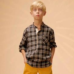 -Chemise carreaux tartan    et   col mao  rimbaud