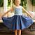 Robe cérémonie  qui tourne fleurie    hepburn Bleu denim bleu roi 1 - vertbaudet enfant 