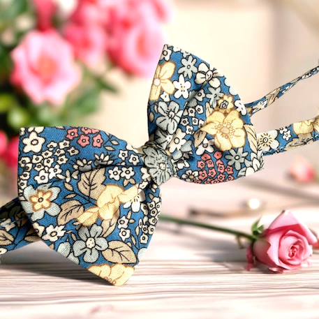 Noeud papillon liberty   &  – mariage & cérémonie Bleu jaune 3 - vertbaudet enfant 