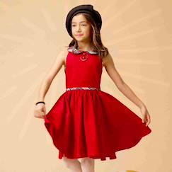 Robe qui tourne  en velours  et col claudine en tartan  hepburn  - vertbaudet enfant