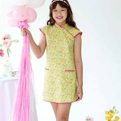 Robe chinoise  liberty  à col mao  annam  - vertbaudet enfant