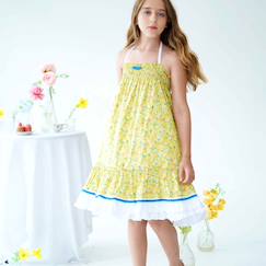 Robe demoiselle d'honneur bohème  liberty   esmeralda  - vertbaudet enfant