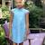 Robe  chinoise   avec col mao  annam Bleu turquoise fuchsia 1 - vertbaudet enfant 