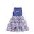 Robe salopette liberty   à volants et bretelles  gigi Bleu demim violet 3 - vertbaudet enfant 