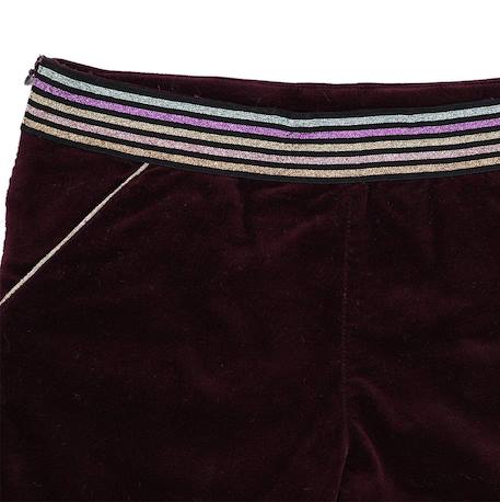 Short hiver   velours    ceinture à paillettes  poupette Bordeaux prune 3 - vertbaudet enfant 