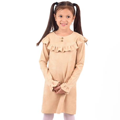 Robe costume indien  en suédine   squaw Beige 1 - vertbaudet enfant 
