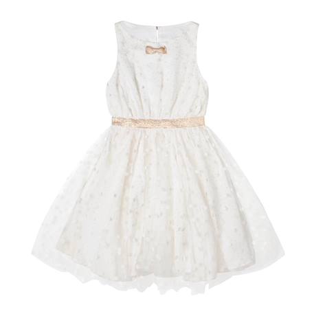 Robe demoiselle d'honneur  en tulle   hepburn Blanc cassé or 3 - vertbaudet enfant 