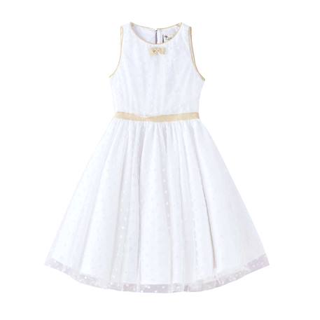 Robe cérémonie   et  en tulle  hepburn Blanc doré 3 - vertbaudet enfant 
