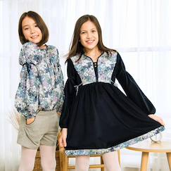 Robe velours   liberty  et  hiver   margot  - vertbaudet enfant