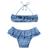 Maillot de bain 2 pièces   imprimé cachemire  swan Bleu blanc 1 - vertbaudet enfant 