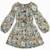 Robe  fleurie   à manches longues et col smocks  chimene Beige marron+Bleu lilas+Bleu roi+Orange vert 3 - vertbaudet enfant 