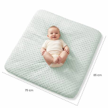 Housse de matelas à langer extensible en coton bio lil planet Bleu clair+Gris argenté+Vert givré 18 - vertbaudet enfant 