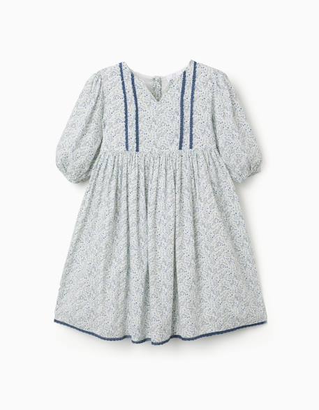 Robe en coton avec manches bouffantes et fleurs you&me Beige clair 2 - vertbaudet enfant 
