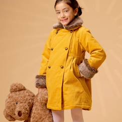 Manteaueau long   velours   col fausse fourrure  anoushka  - vertbaudet enfant