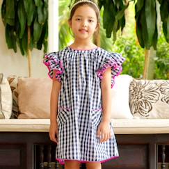 Robe  vichy   ample  butterfly  - vertbaudet enfant